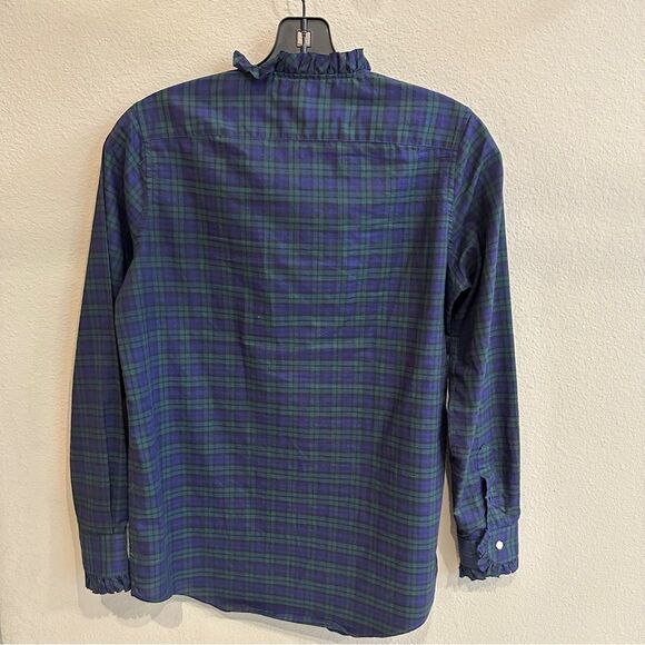 ANN MASHBURN | XS | Blue and Green Plaid Shirt tartan button up down casual top - Picture 2 of 7